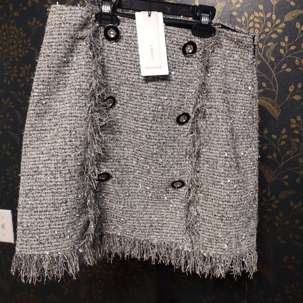 NEW A Loves A Metallic Tween Mini Skirt